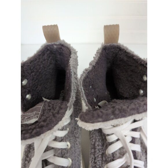 Converse Run Star Hike High Sherpa Platform Sneaker Womens 8.5 Mens 7 Gray - Picture 8 of 11